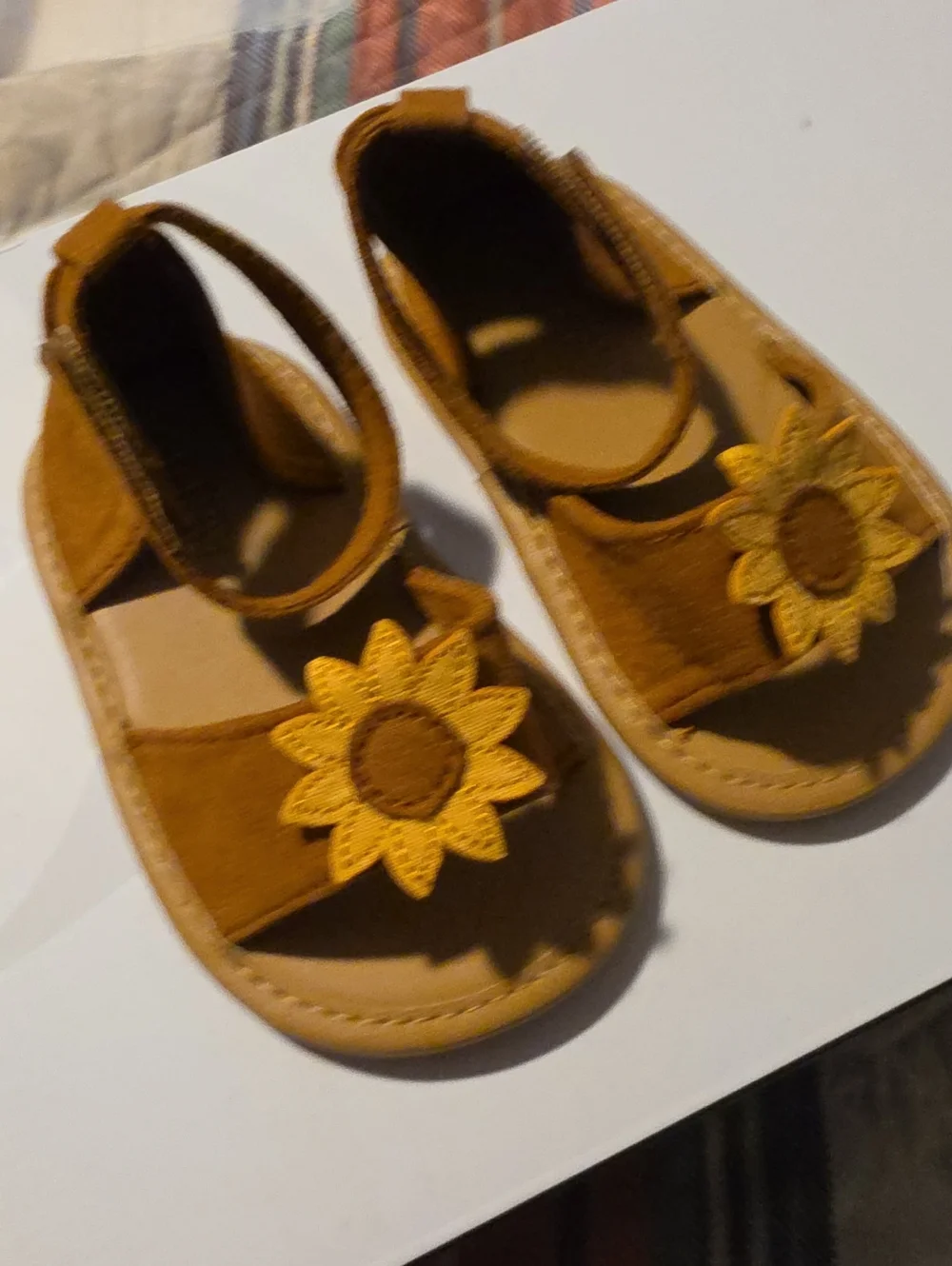 Old Navy Brown and Yellow Sunflower Toddler Sandals